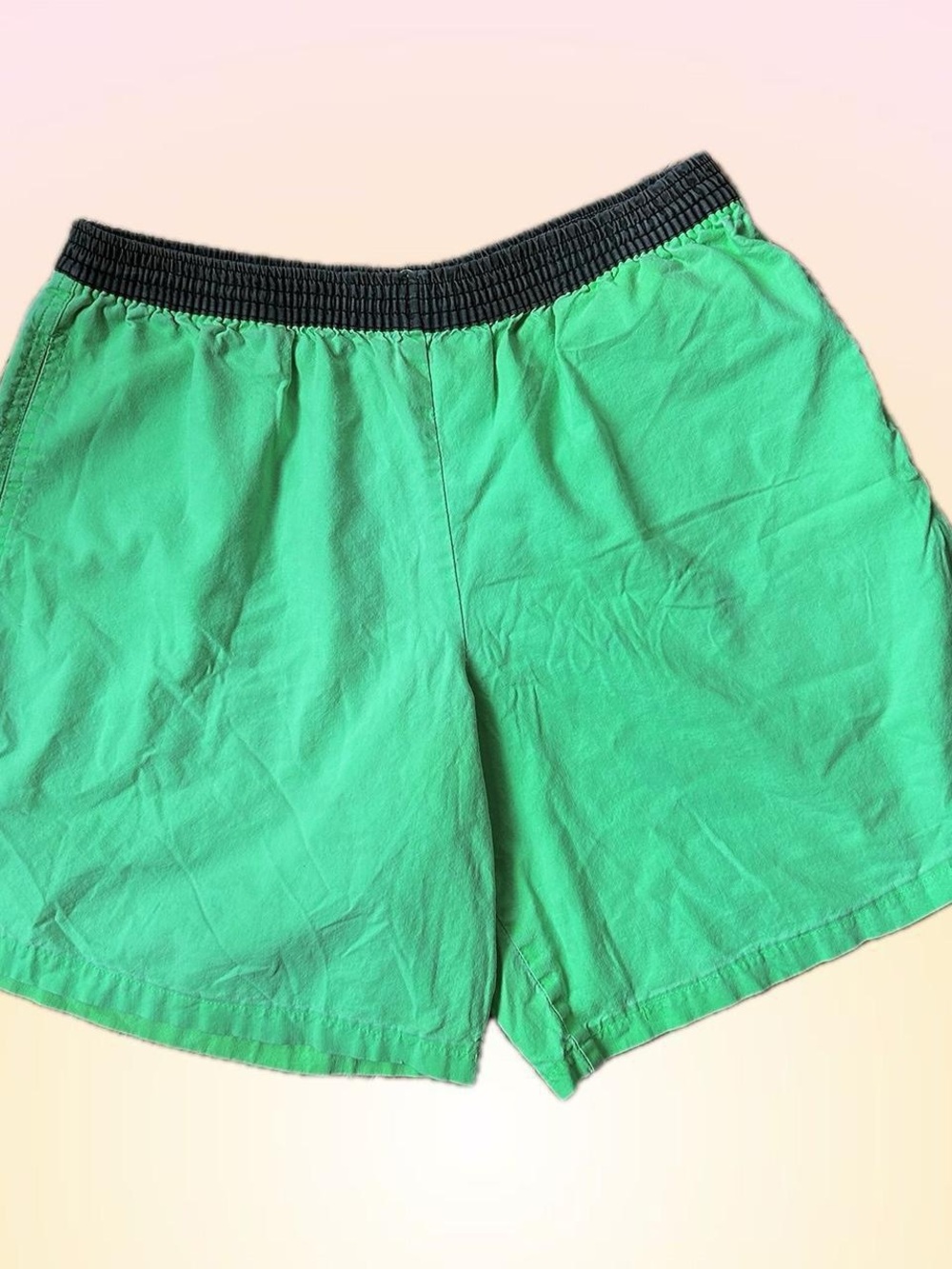 Vintage 90s Men's Retro Bright Green Swim Shorts
